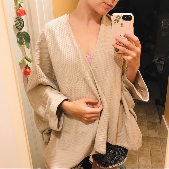 Free People Beach Cream Tan Cover Up Cardigan - Picture 2 of 10